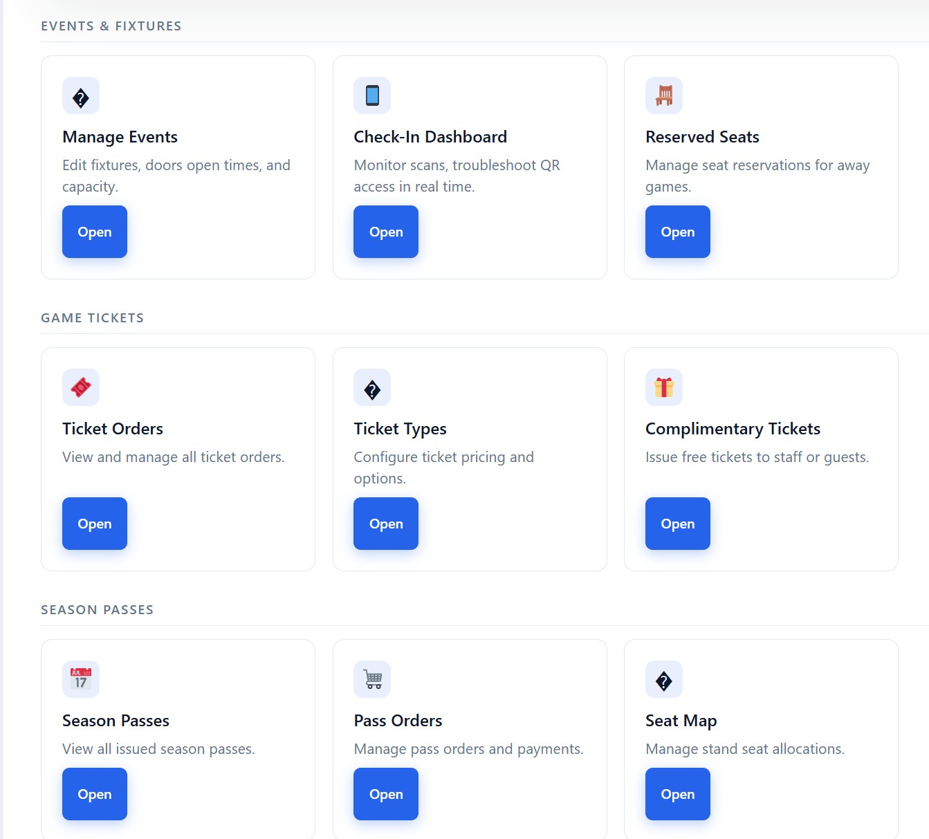 Ticket Forge admin dashboard