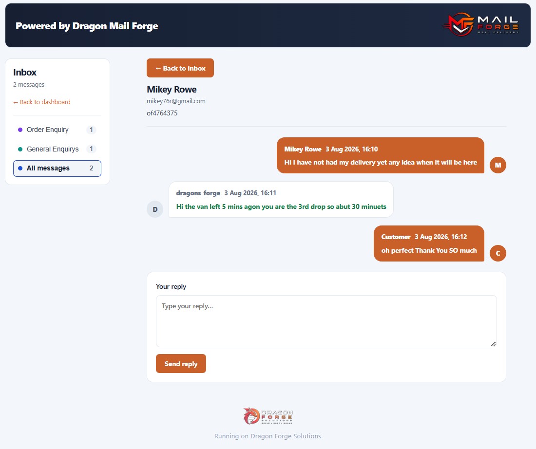 Dragon Mail Forge open message screenshot